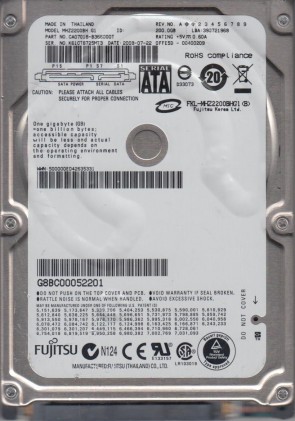 MHZ2200BH G1 Fujitsu 200GB SATA 2.5 Inch Hard Drive